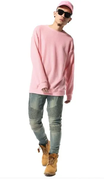 Pink Knitwear Crewneck Sweater for Men