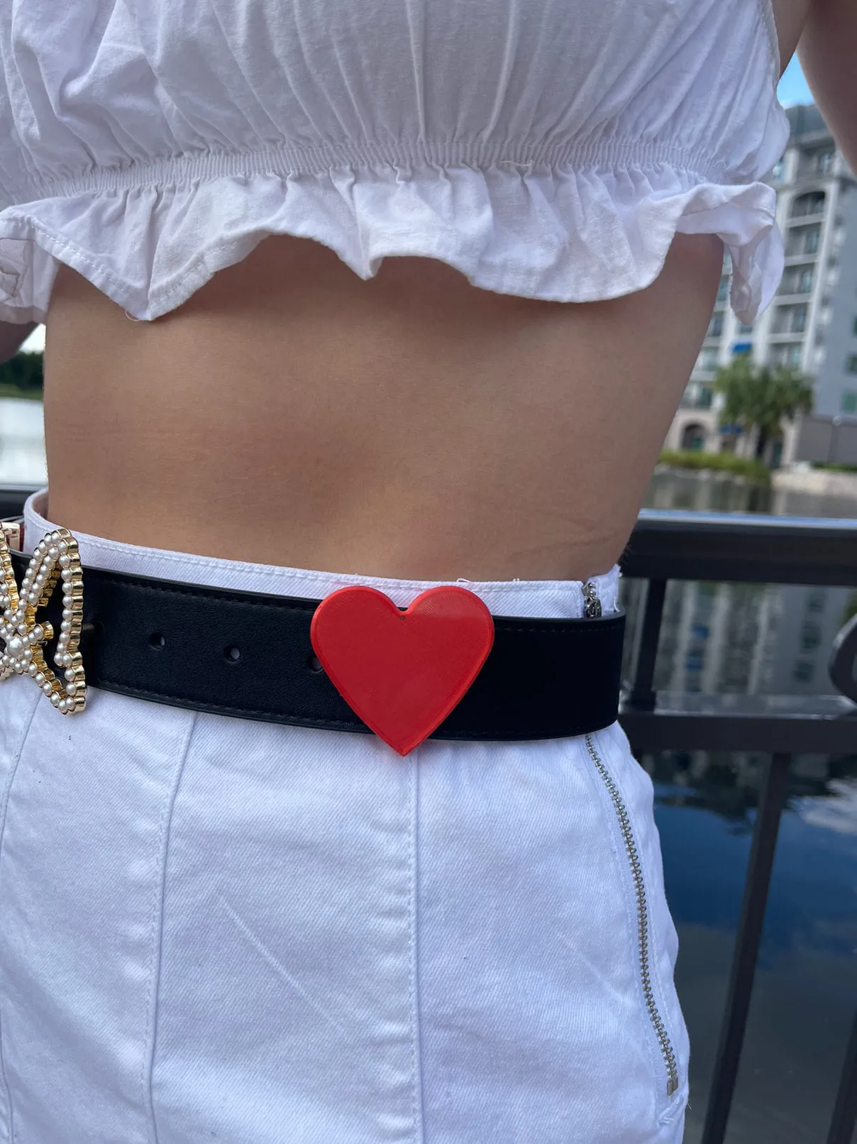 Plain Heart Belt and Bag Charm