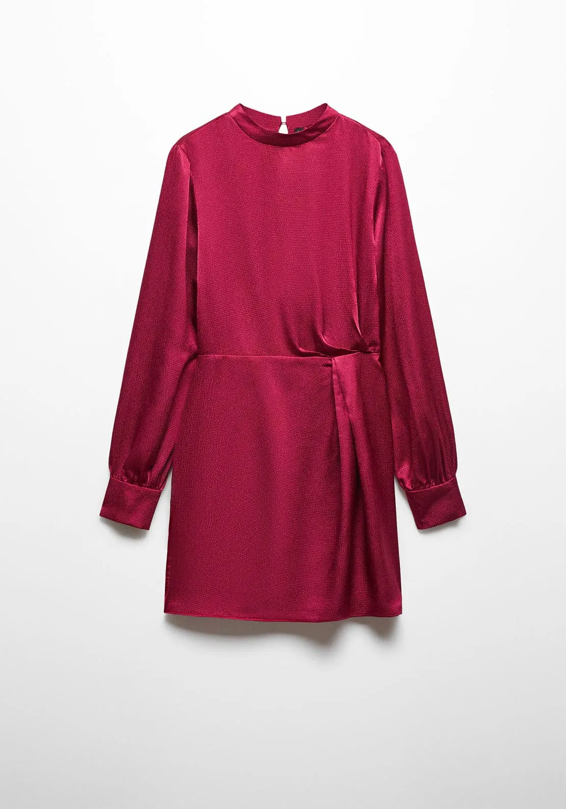 Puffed sleeves satin dress