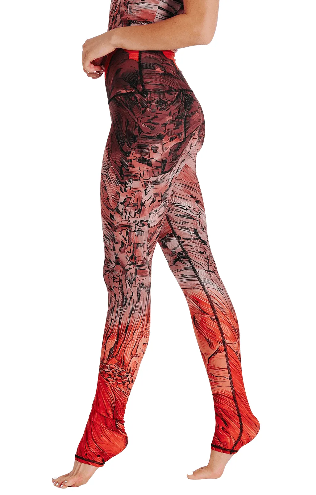 Red Rocks Printed Yoga Leggings