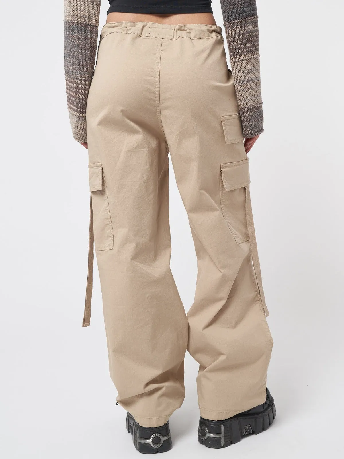 Rheo Beige Tech Cargo Pants