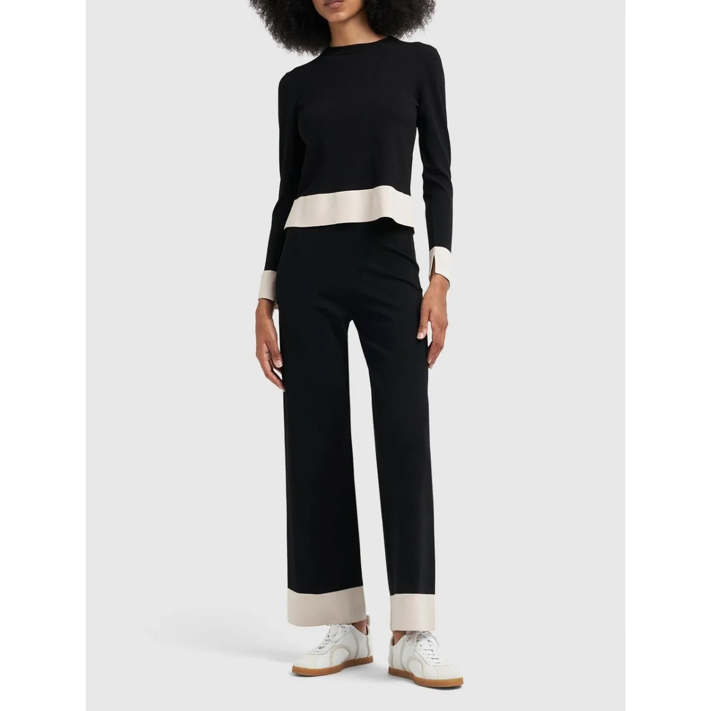 S Max Mara  |Casual Style Rib Long Sleeves Plain Elegant Style