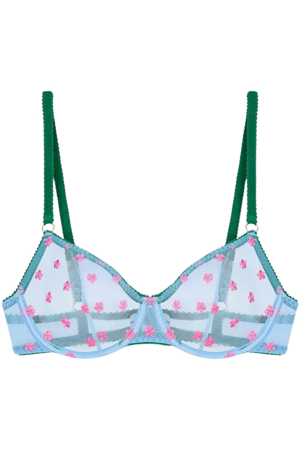 Sage Embroidered Underwire Bra