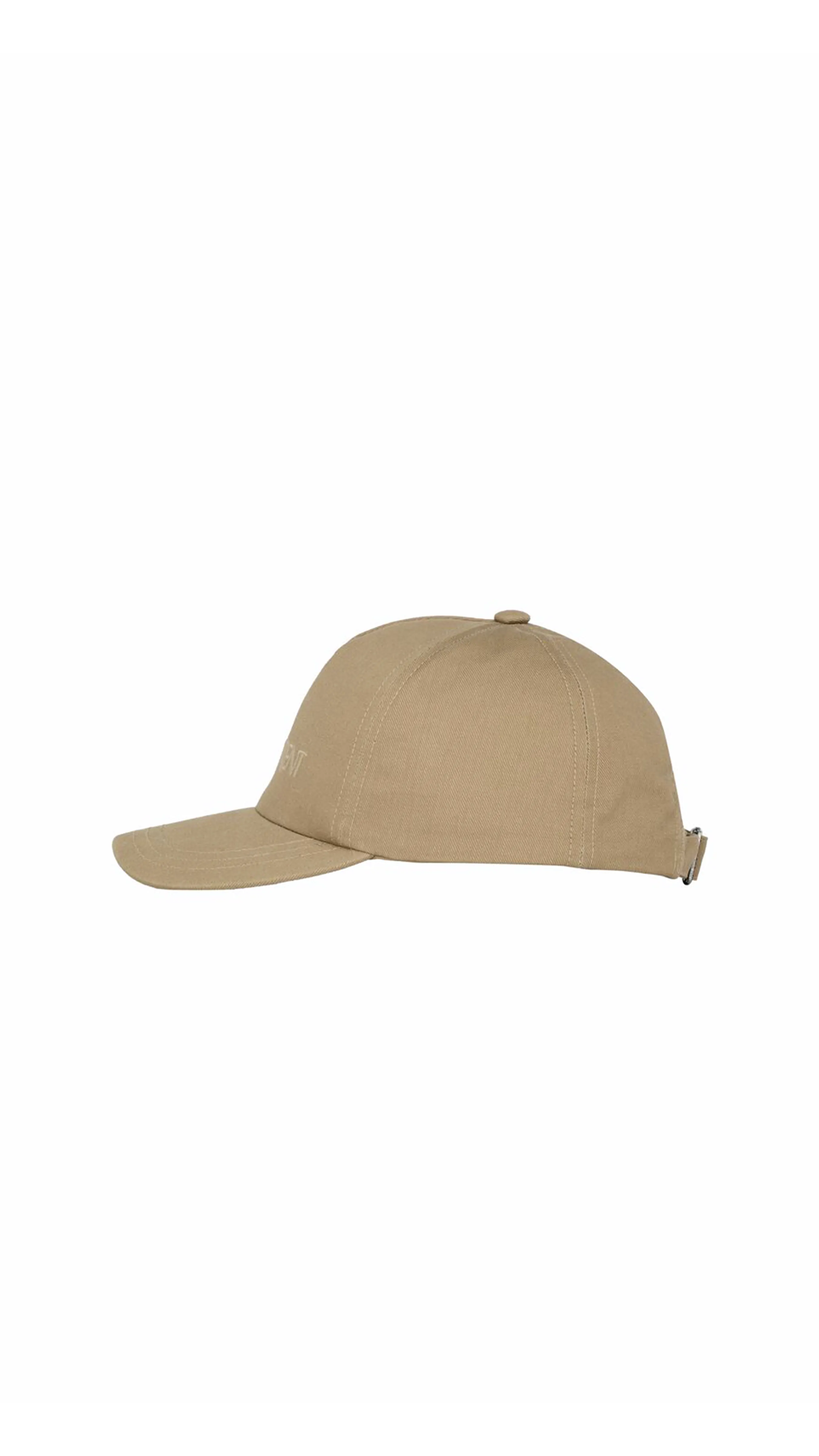 Saint Laurent Cap In Gabardine - Beige