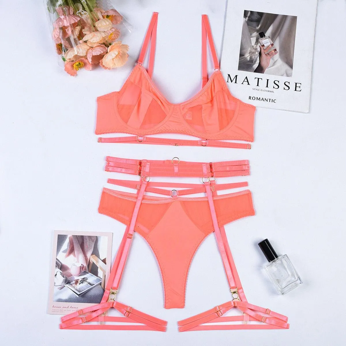 Sensual Lingerie Transparent Sexy Bra And Panty Set