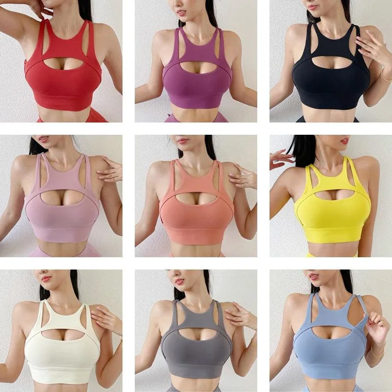 Sexy Women's Sports Bra Top Tight Elastic Gym Sport Yoga Crop Top