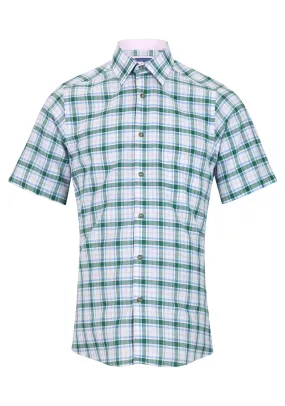 Short Sleeve Check Shirt - Green