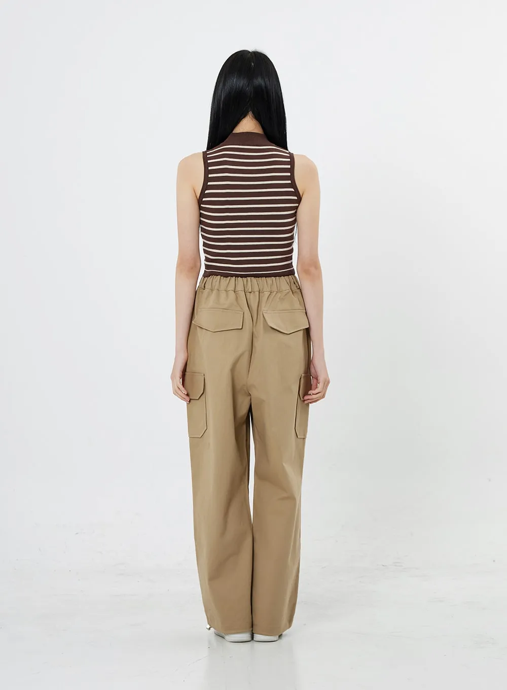 String Wide Cargo Pants OO17