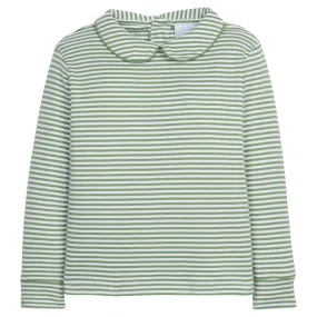 Striped Peter Pan Shirt - Watercress