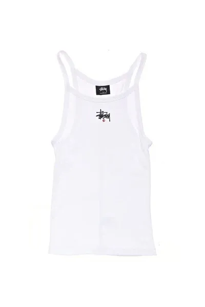 STUSSY  |Crew Neck Rib Sleeveless Street Style Plain Cotton Logo