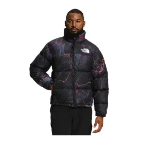 The North Face Mens 1996 Retro Nuptse Jacket NF0A3C8D-IRI Black Trail Glow Print