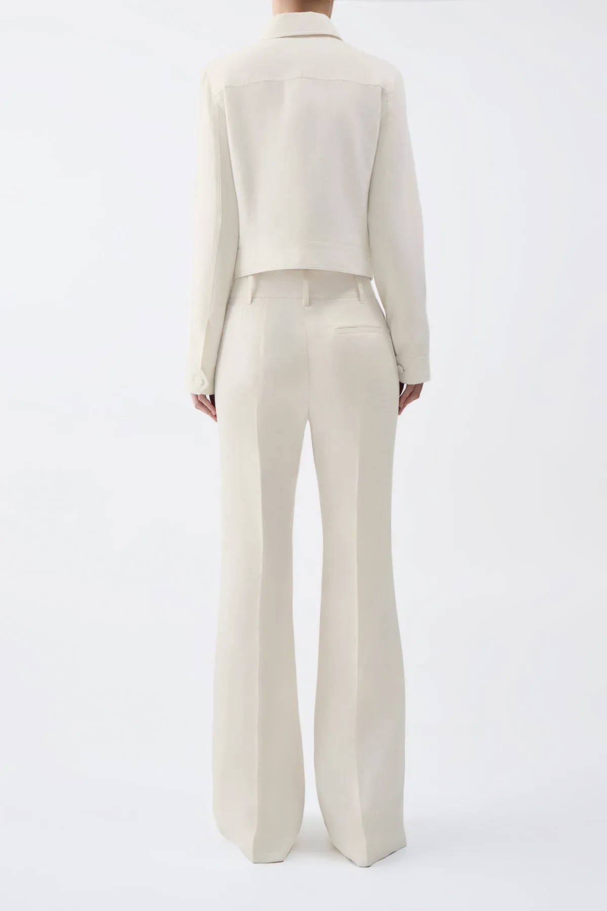 Thereza Jacket in Ivory Linen Virgin Wool