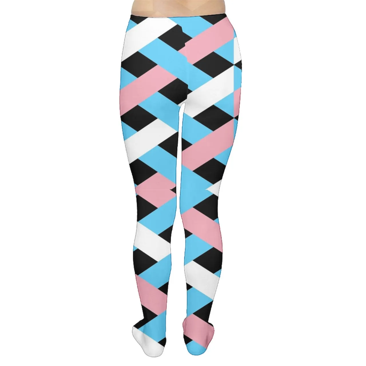 TightsByTOM Blue Pink White Pride Editions Soft Stretchy Pantyhose