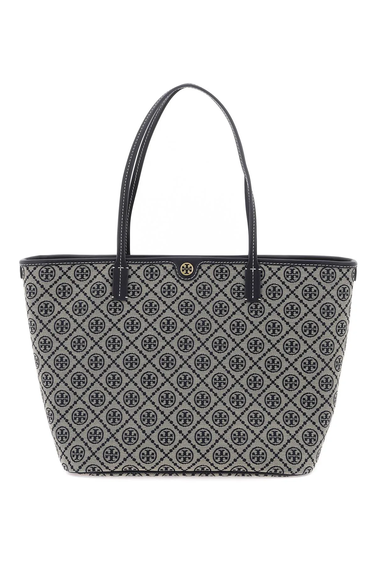 Tory Burch T Monogram Tote Bag   Beige