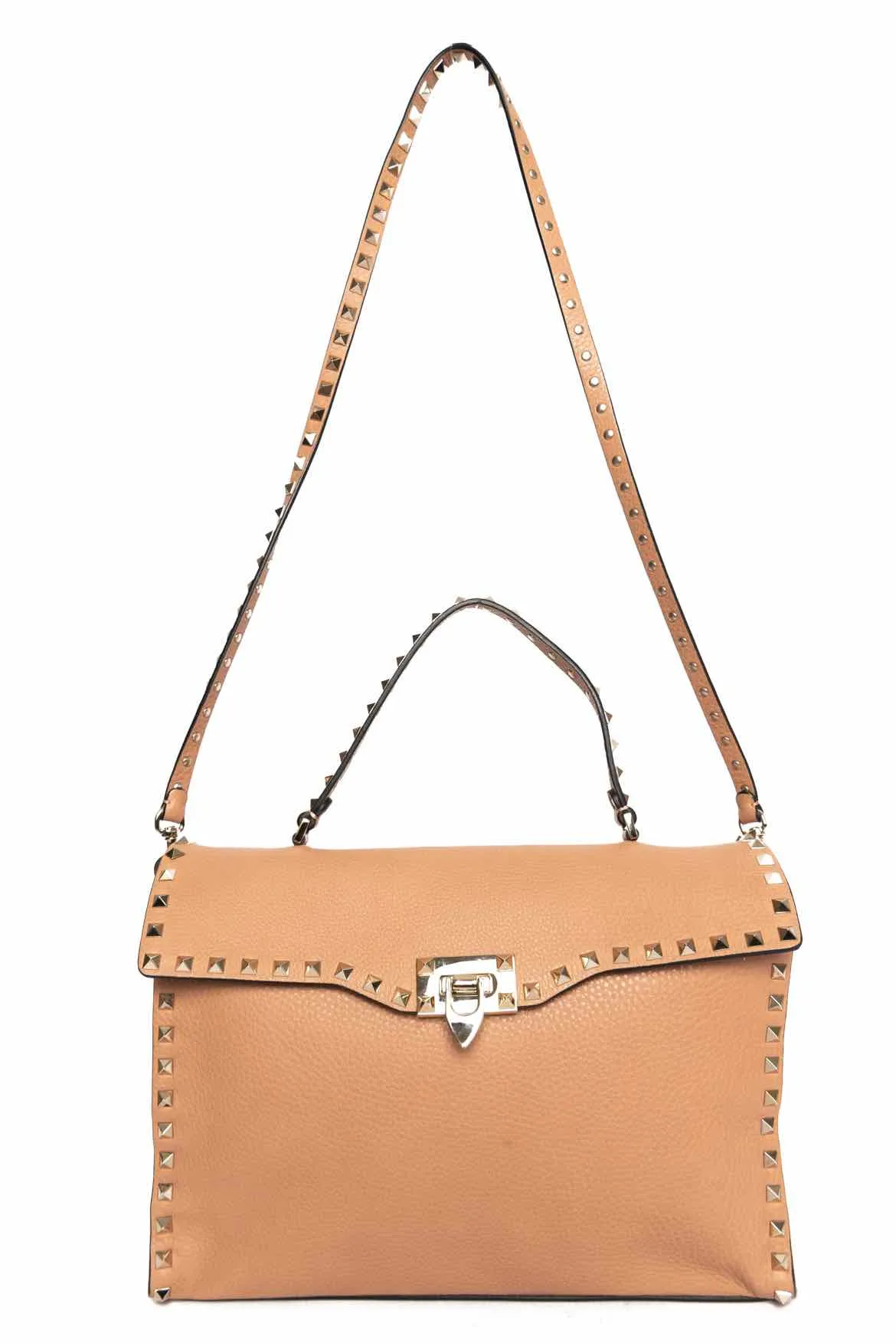 Valentino Rockstud Medium Top Handle Purse