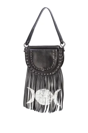 VALONIA TRIPLE MOON FRINGE BAG