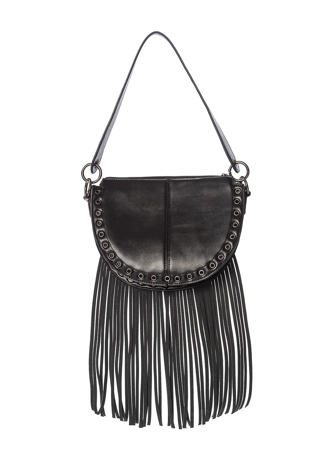 VALONIA TRIPLE MOON FRINGE BAG