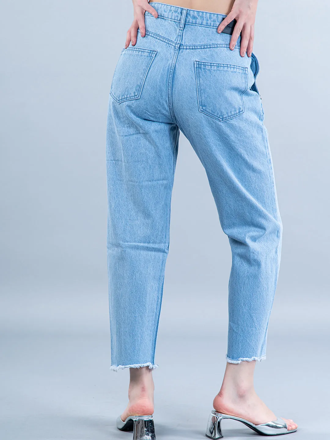 Verdant Light Blue Baggy-fit Jeans For Women