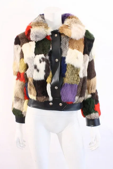 Vintage Rainbow Fur Jacket