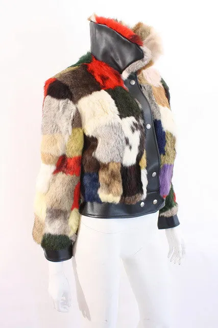 Vintage Rainbow Fur Jacket