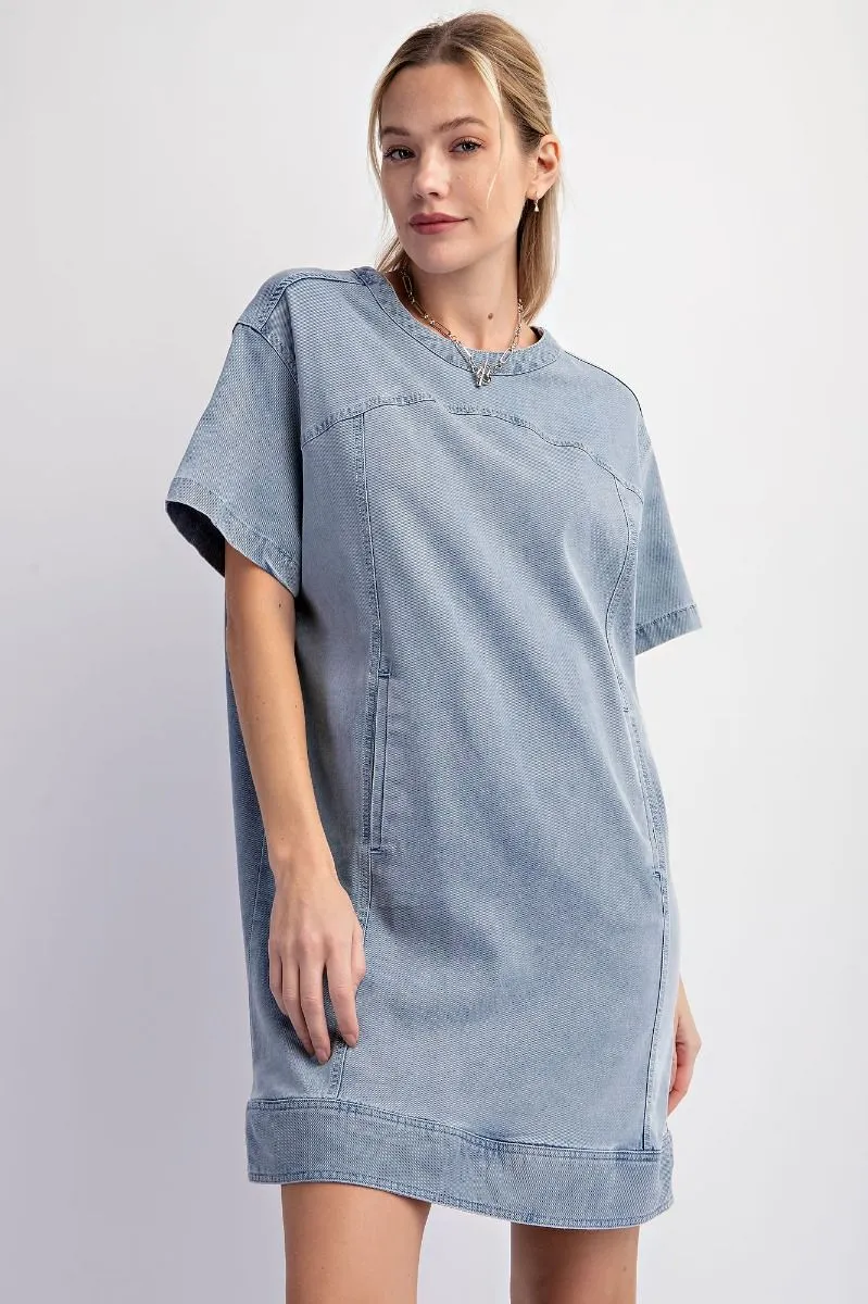 Washed Denim Tunic Dress