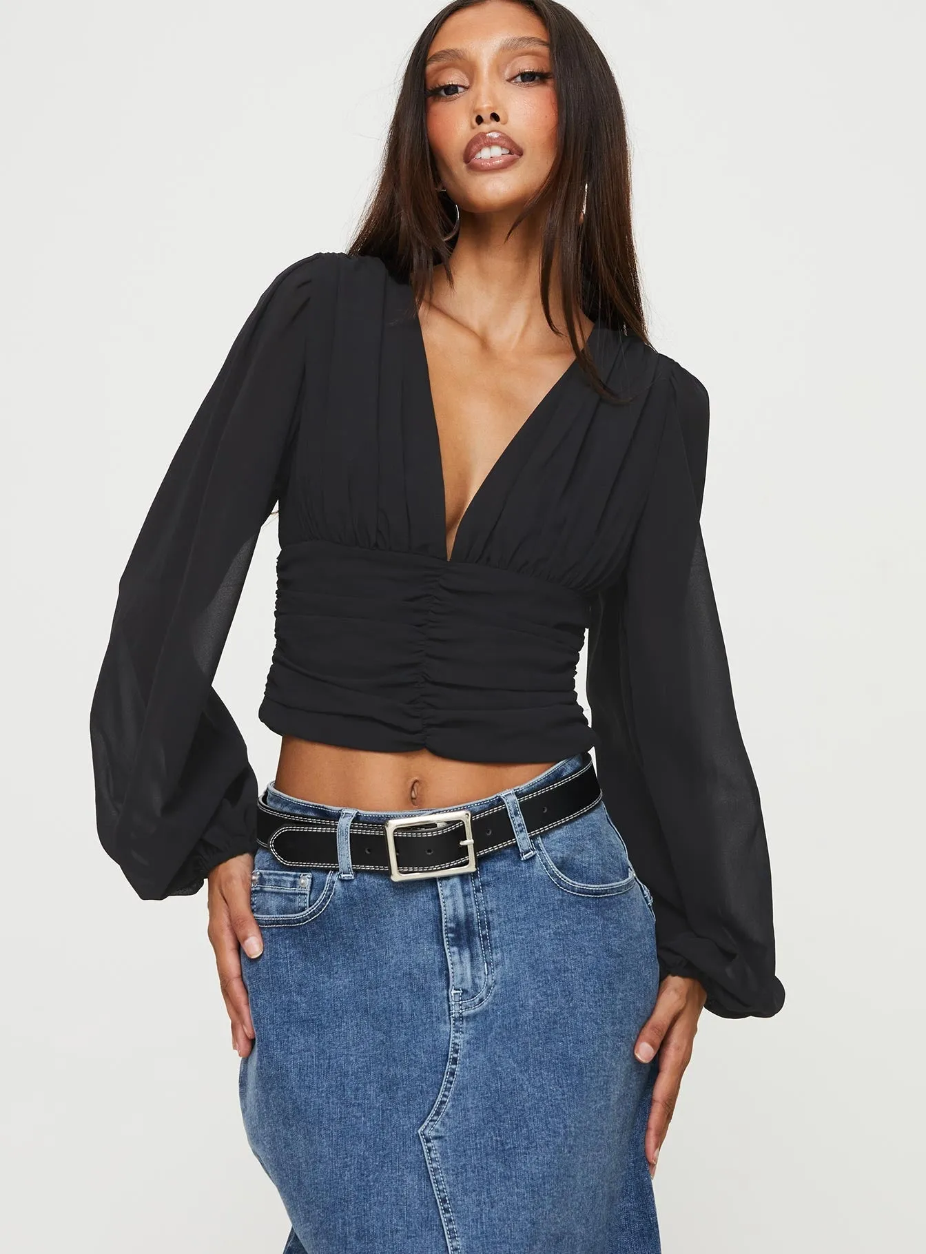 Whitu Long Sleeve Top Black