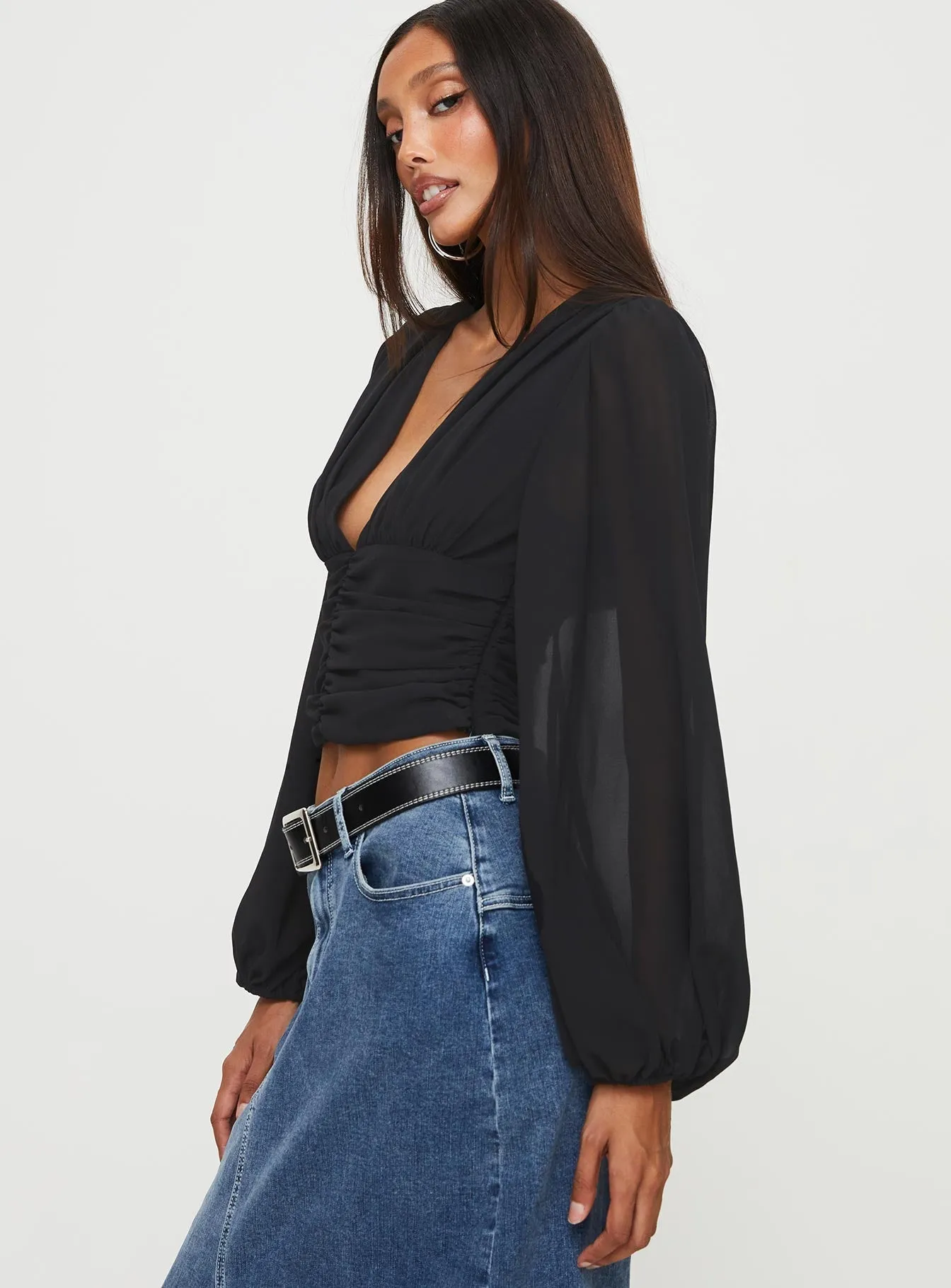 Whitu Long Sleeve Top Black