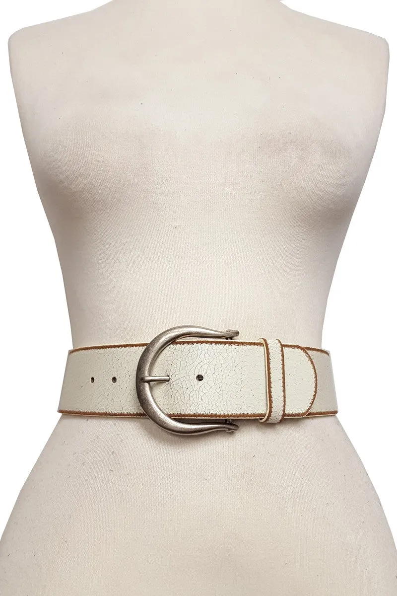 Wide Belt with Horseshoe Buckle