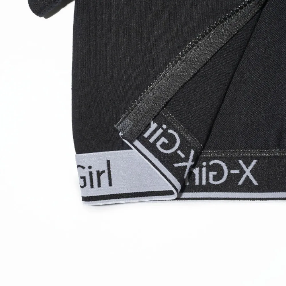 X-girl  |Stripes Nylon Street Style Plain Cotton Short Sleeves Logo