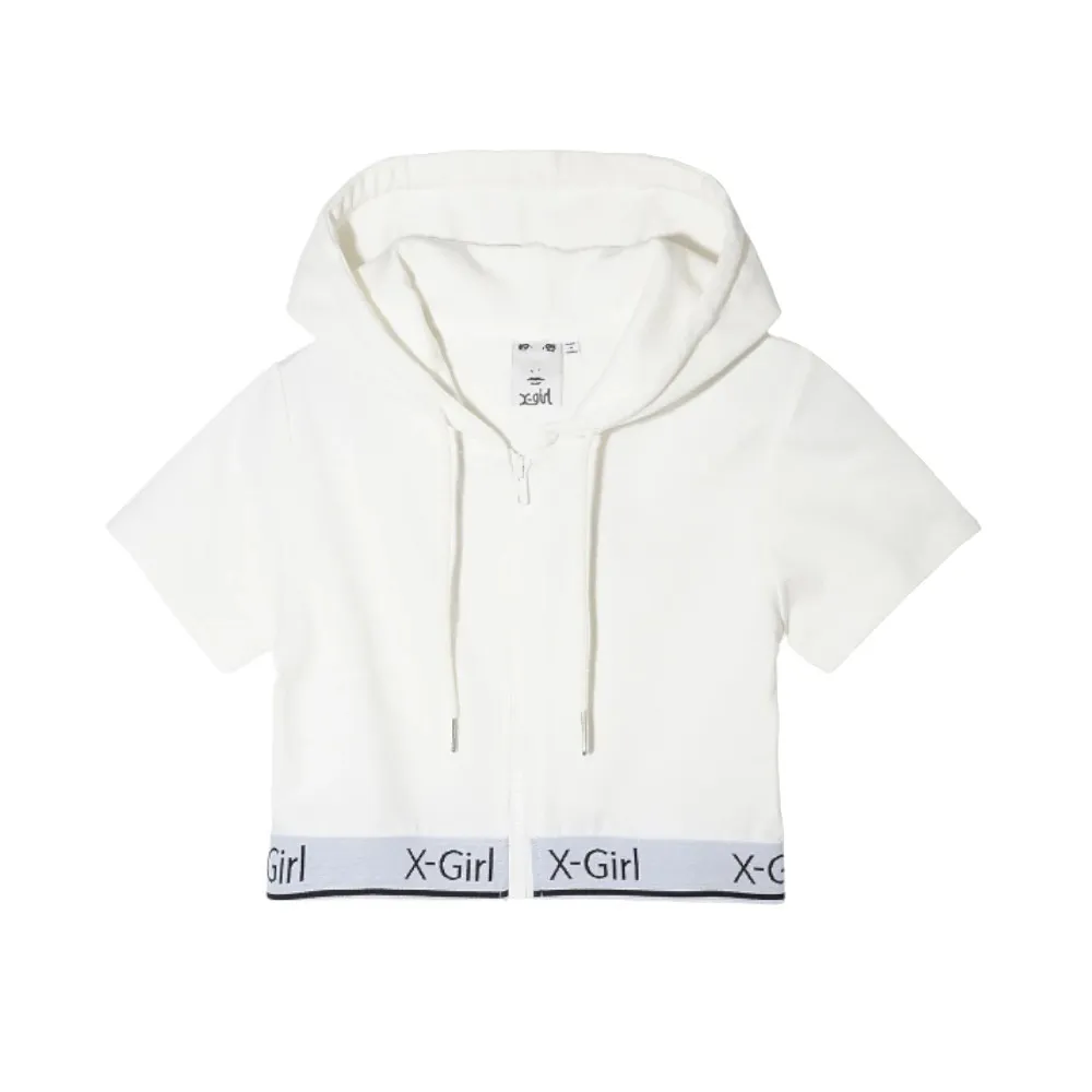 X-girl  |Stripes Nylon Street Style Plain Cotton Short Sleeves Logo