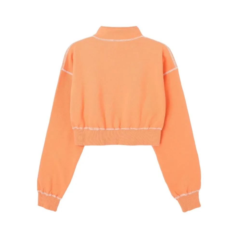 X-girl  |Sweat Street Style Long Sleeves Plain Cotton Logo