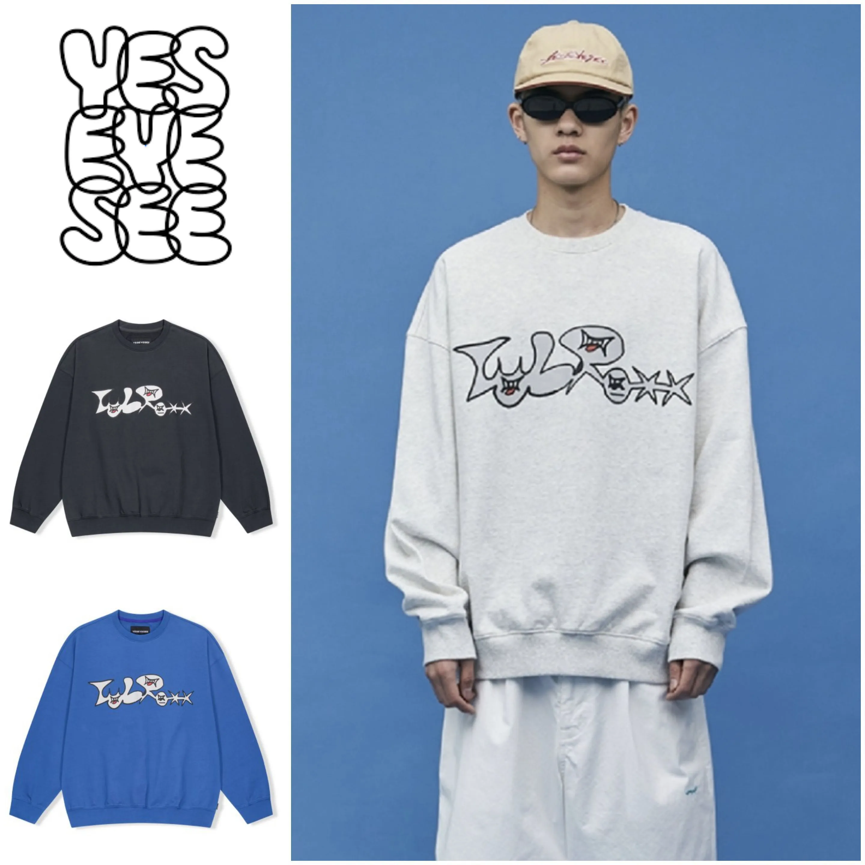 YESEYESEE  |Unisex Street Style Long Sleeves Cotton Logo Sweatshirts