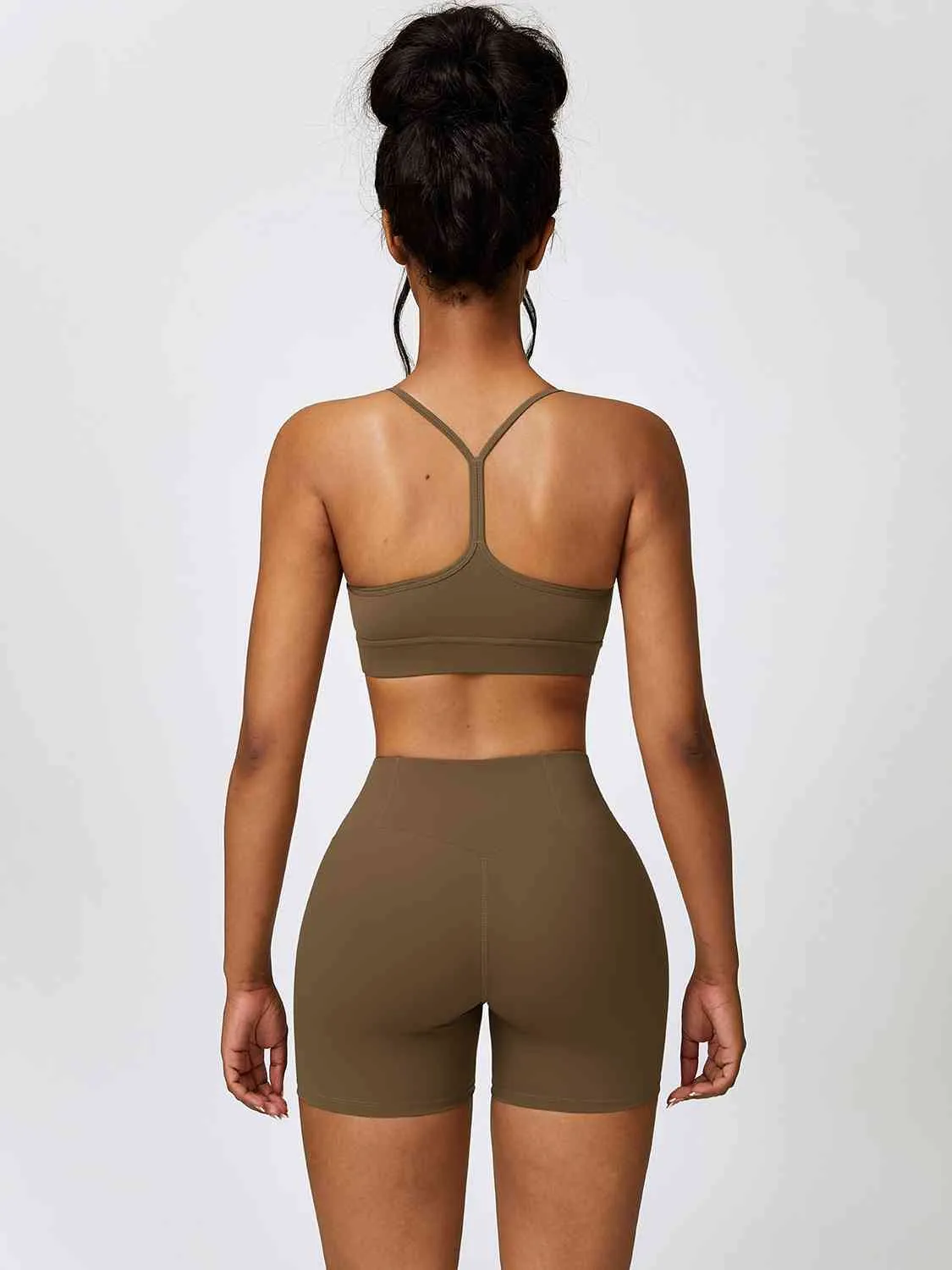 Yessi Sport Bra and Wide Waistband Shorts Set