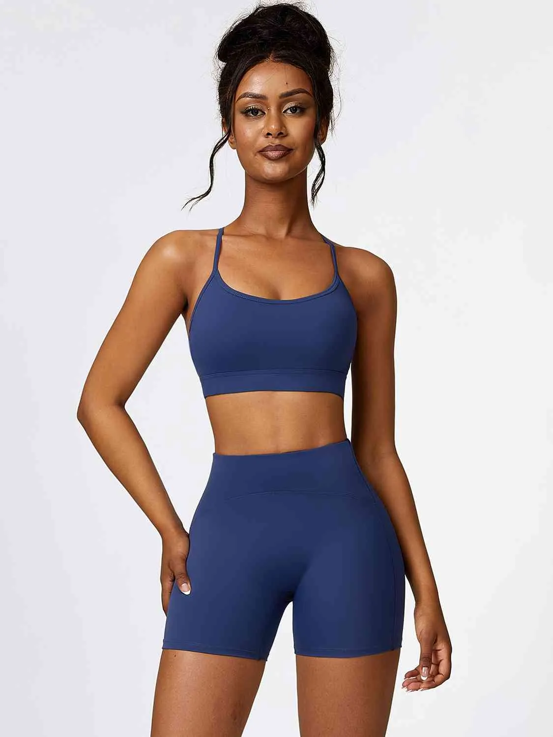 Yessi Sport Bra and Wide Waistband Shorts Set