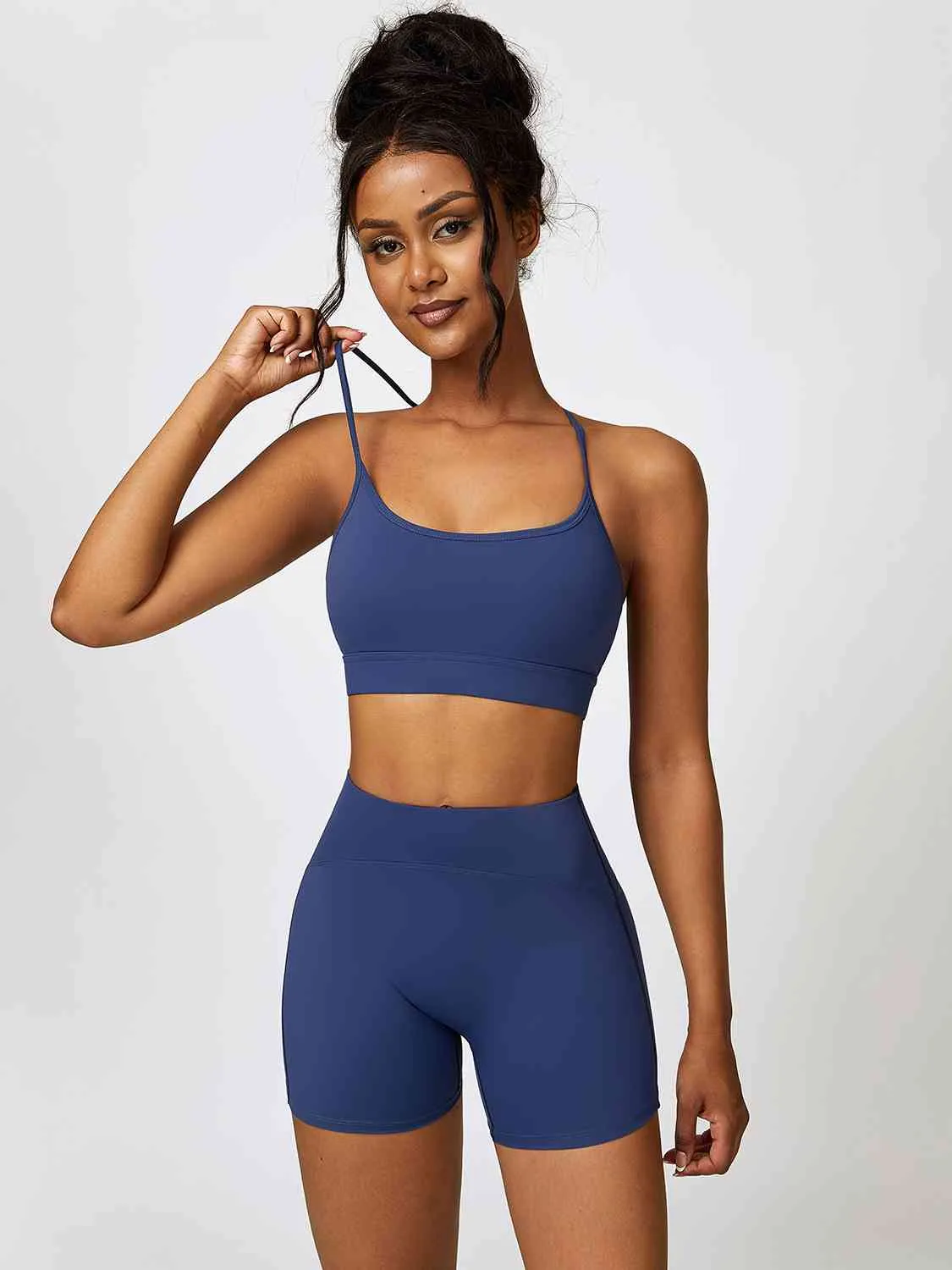 Yessi Sport Bra and Wide Waistband Shorts Set