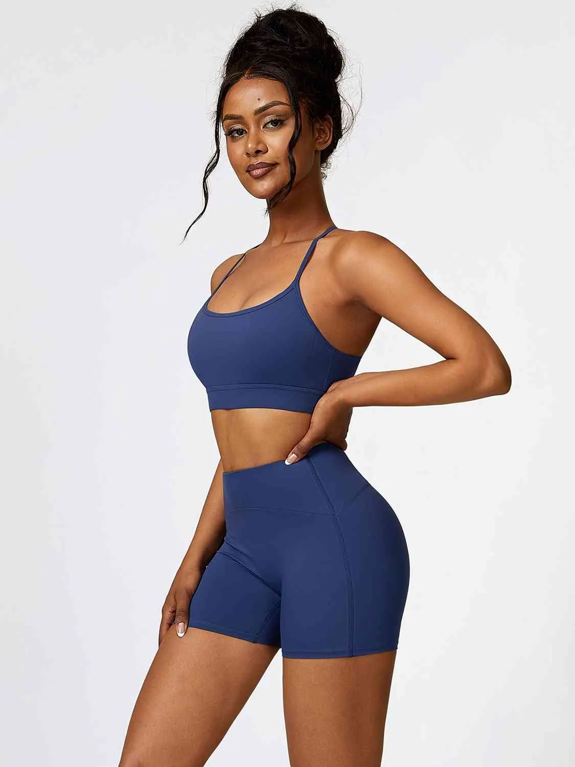 Yessi Sport Bra and Wide Waistband Shorts Set