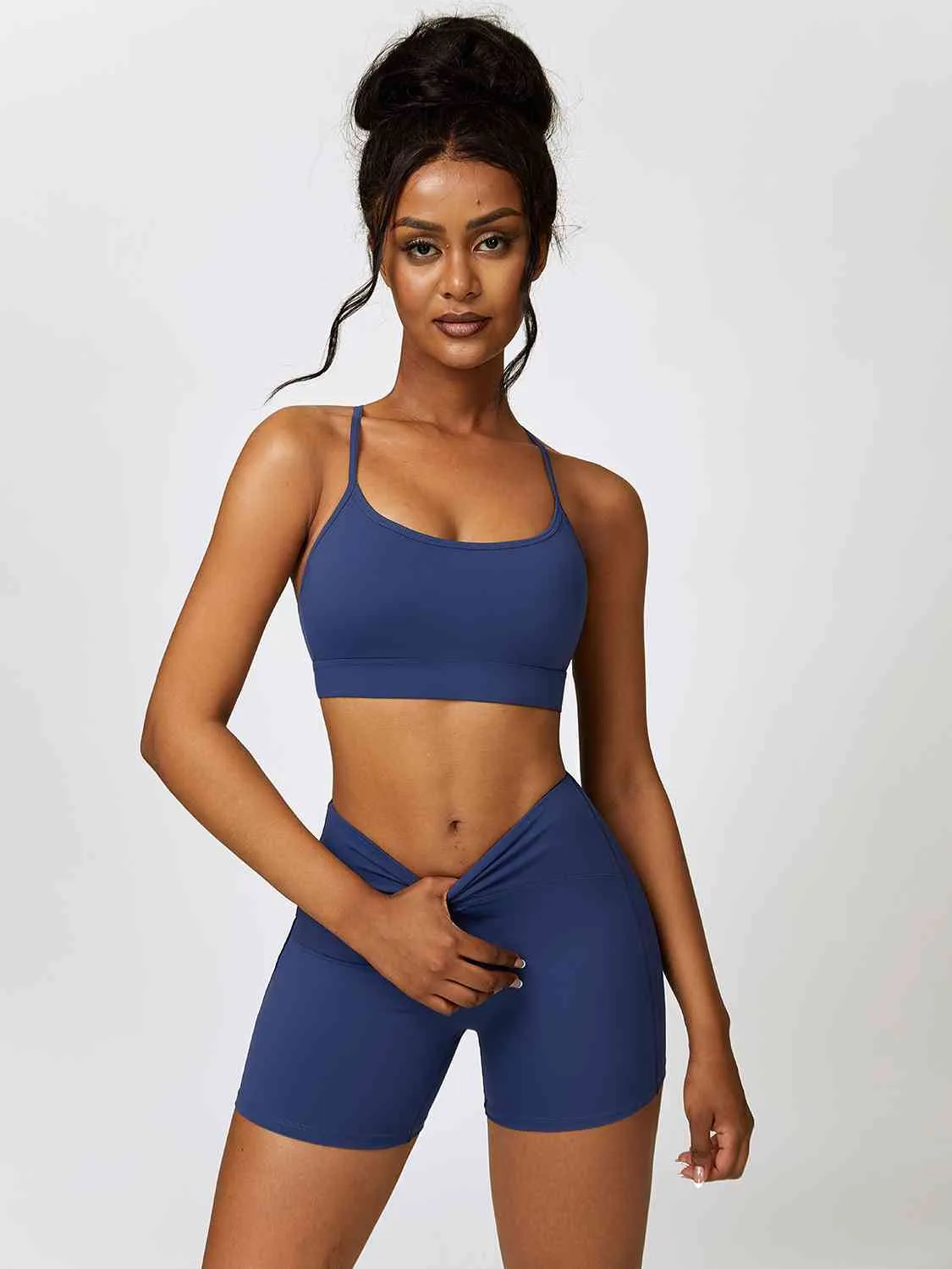 Yessi Sport Bra and Wide Waistband Shorts Set