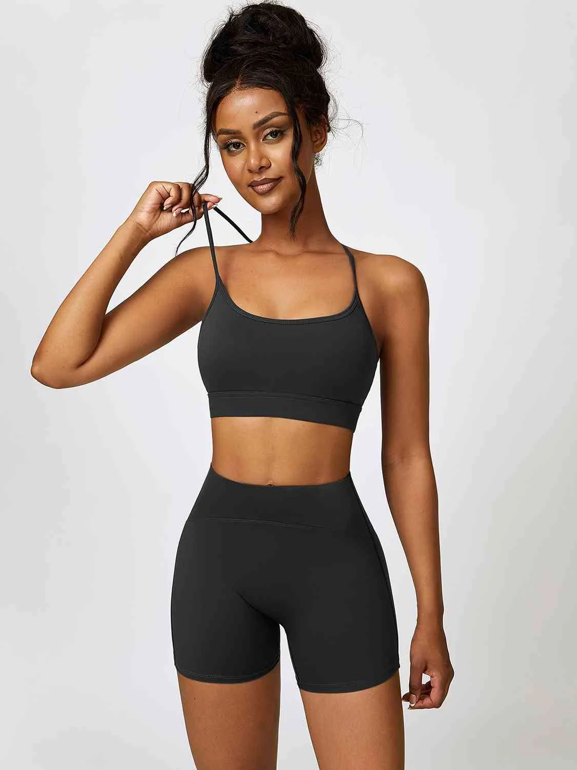 Yessi Sport Bra and Wide Waistband Shorts Set