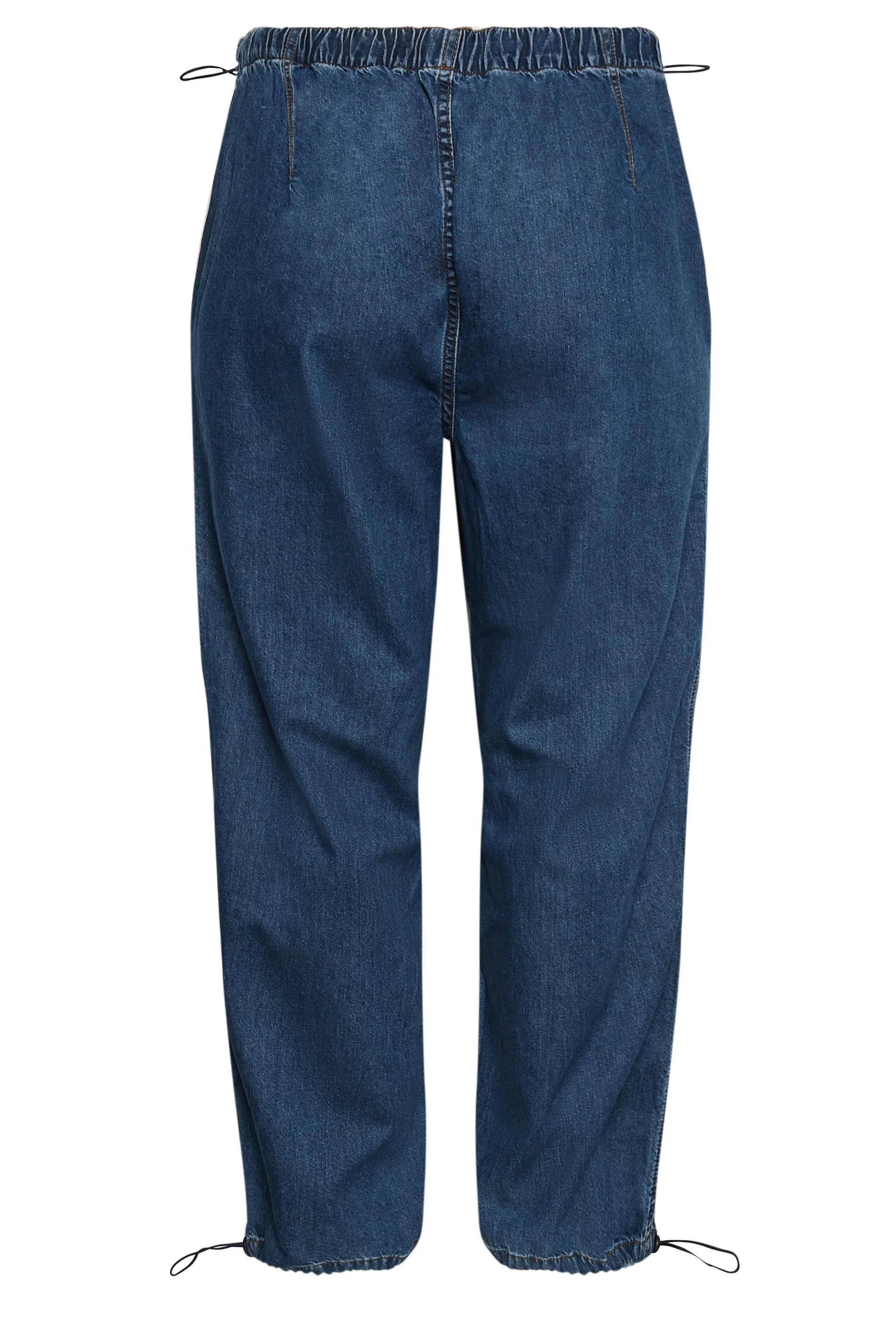 YOURS Curve Dark Blue Denim Parachute Jeans