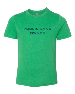 Youth Public Land Owner Shirt - Green/Logo